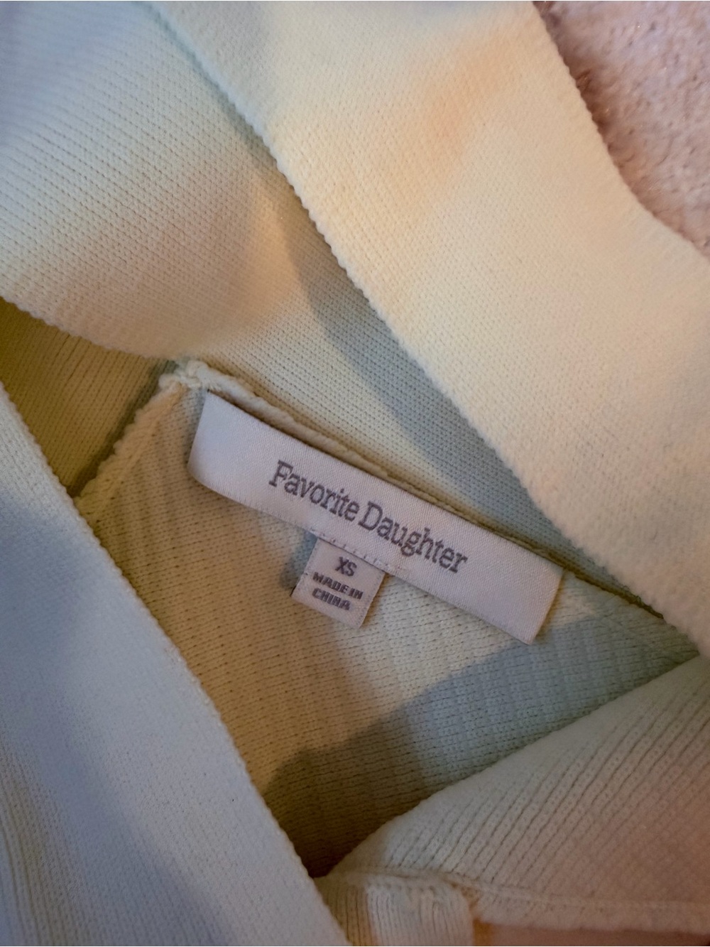 Favorite Daughter Cream Ribbed Cross-Back Tank - Picture 2 of 2